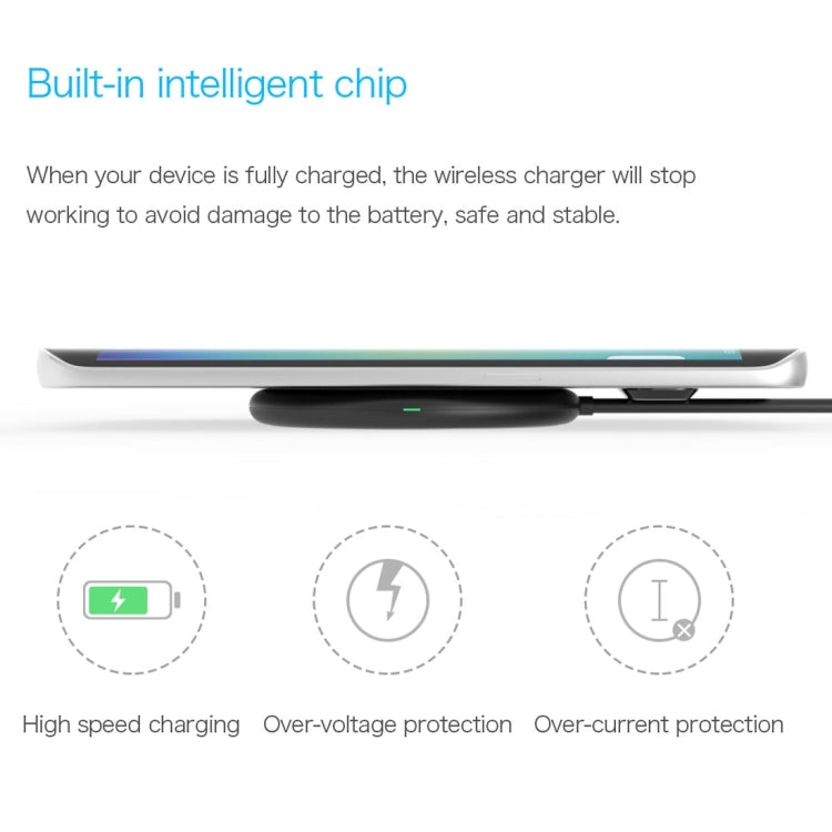 Vinsic 5V 1A Output Mini Extra-slim Qi Standard Wireless Charger Quick Charger - Apple Accessories by VINSIC | Online Shopping UK | buy2fix