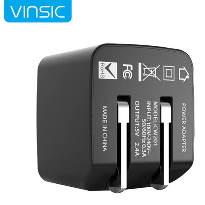 Vinsic 12W 5V 2.4A Output Dual USB Wall Charger USB Charger Adapter, For iPhone 5/5s/5c, iPad, Galaxy, Android and USB Devices - Mobile Accessories by VINSIC | Online Shopping UK | buy2fix