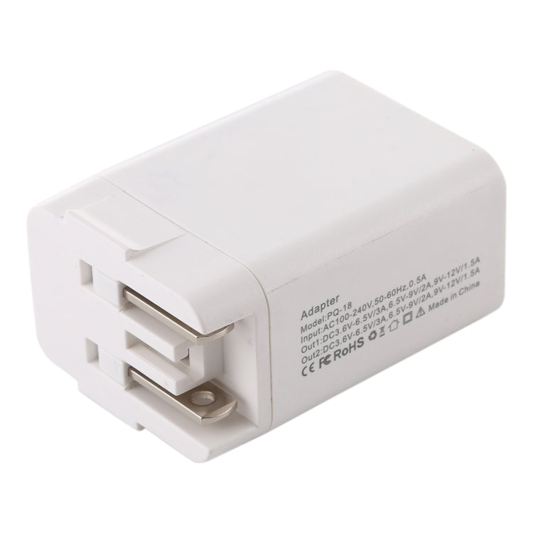5 in 1 18W Power Adapter Plug Adapter Convertible US + UK + EU + AU Plug - Consumer Electronics by buy2fix | Online Shopping UK | buy2fix