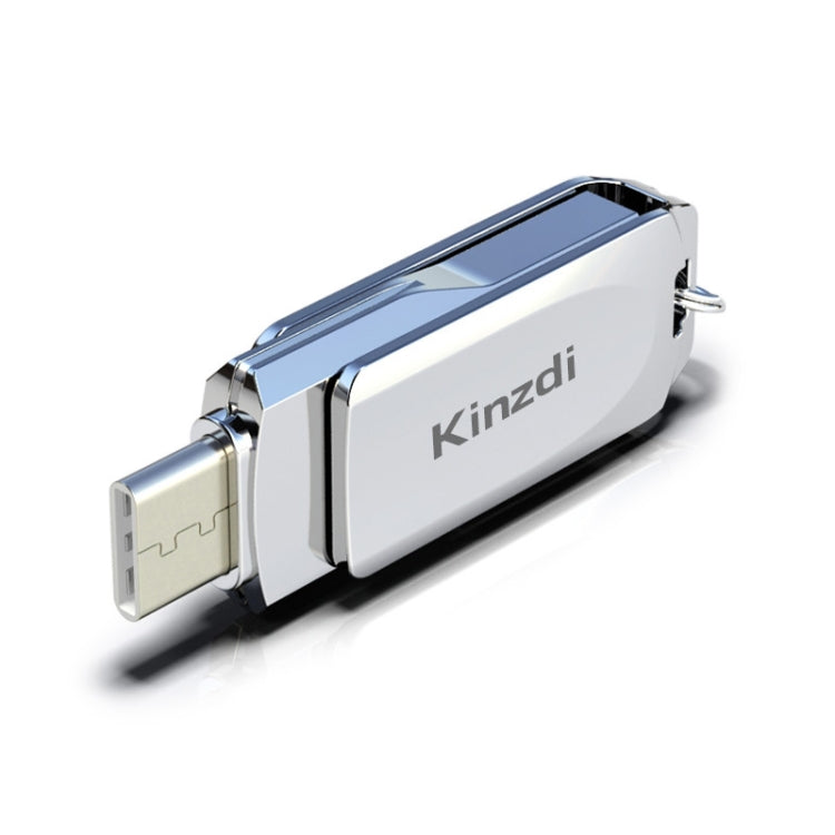 Kinzdi 64GB USB + Type-C Interface Metal Twister Flash Disk V10 (Silver) - USB Flash Drives by Kinzdi | Online Shopping UK | buy2fix