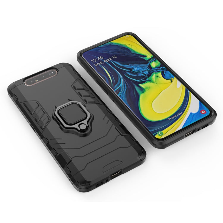 PC + TPU Shockproof Protective Case for Galaxy A80 / A90, with Magnetic Ring Holder (Black) - Samsung Accessories by buy2fix | Online Shopping UK | buy2fix