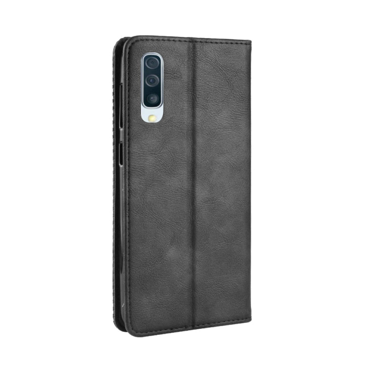 Magnetic Buckle Retro Crazy Horse Texture Horizontal Flip Leather Case for Galaxy A70, with Holder & Card Slots & Photo Frame(Black) - Samsung Accessories by buy2fix | Online Shopping UK | buy2fix