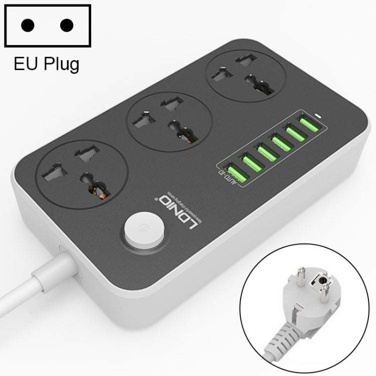 LDNIO SC3604 6 x USB Ports Multi-function Travel Home Office Socket, Cable Length: 2m, EU Plug - Consumer Electronics by LDNIO | Online Shopping UK | buy2fix