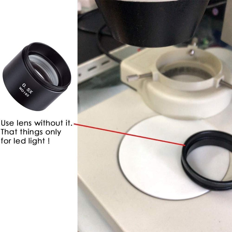 Stereo Microscopes Auxiliary Objective Lens Barlow Lens Magnifier 0.5X WD165 - Digital Microscope by buy2fix | Online Shopping UK | buy2fix