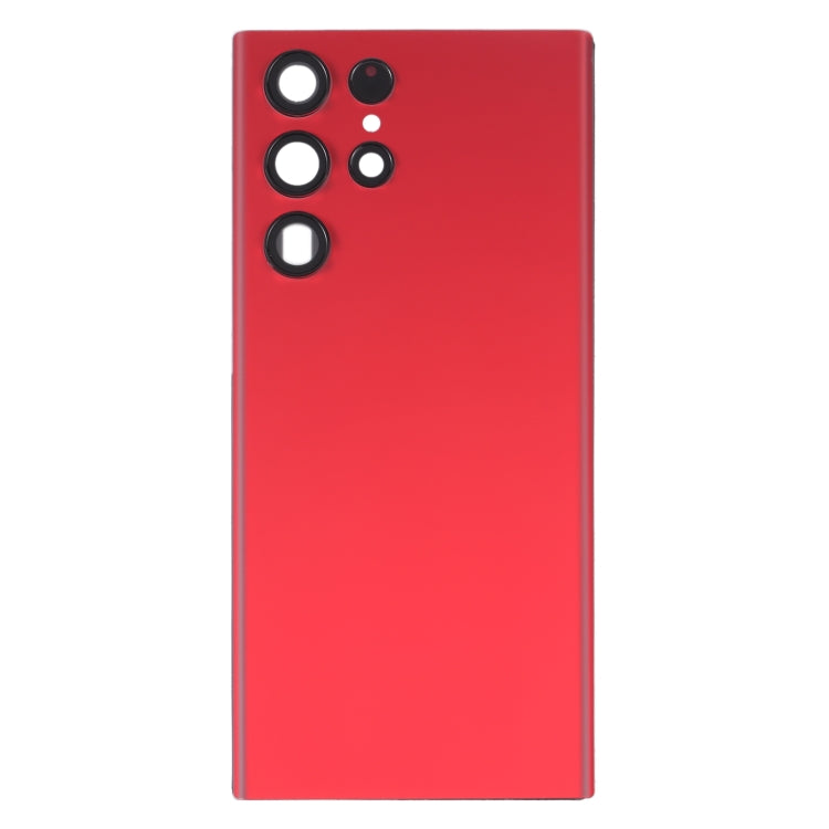 For Samsung Galaxy S22 Ultra 5G SM-S908B Battery Back Cover with Camera Lens Cover (Red) - Galaxy S Series Parts by buy2fix | Online Shopping UK | buy2fix