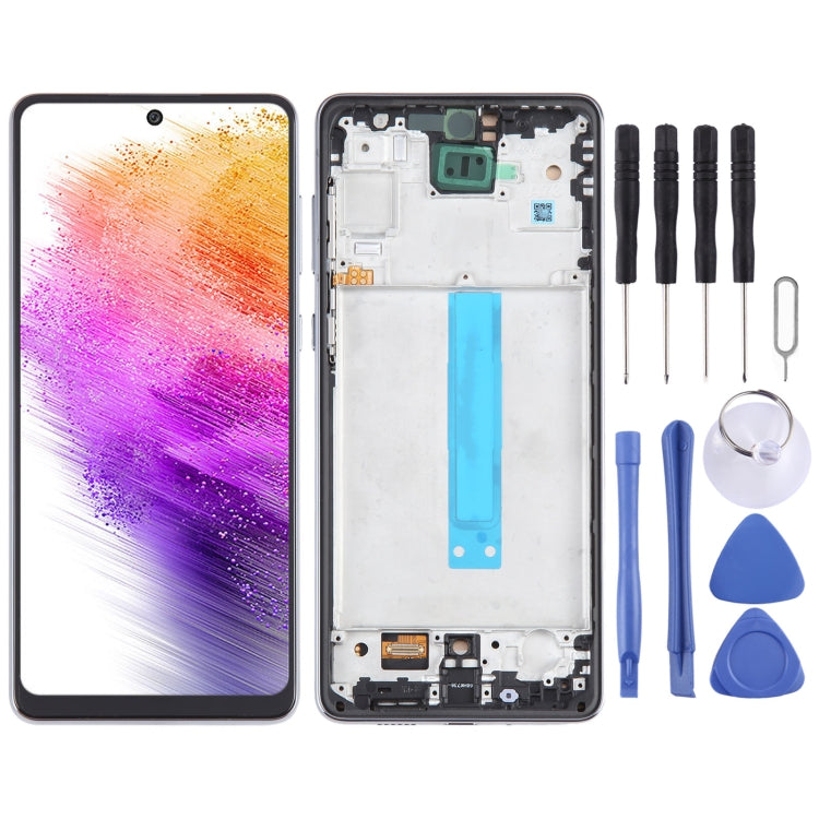 For Samsung Galaxy A73 SM-A736B TFT LCD Screen for Digitizer Full Assembly with Frame (Black) - LCD Screen by buy2fix | Online Shopping UK | buy2fix