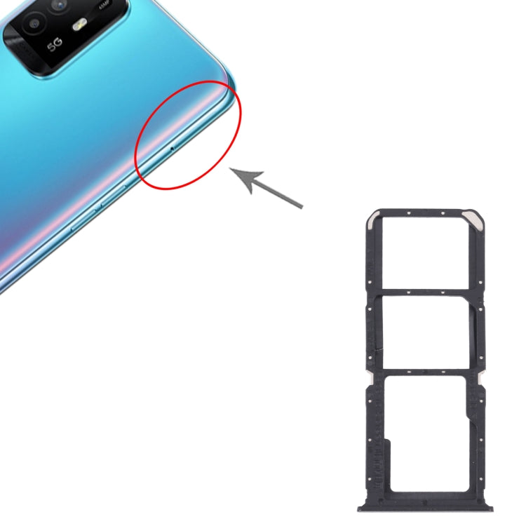 SIM Card Tray + SIM Card Tray + Micro SD Card Tray for OPPO A95 4G/Reno6 Lite (Black) - Repair & Spare Parts by buy2fix | Online Shopping UK | buy2fix