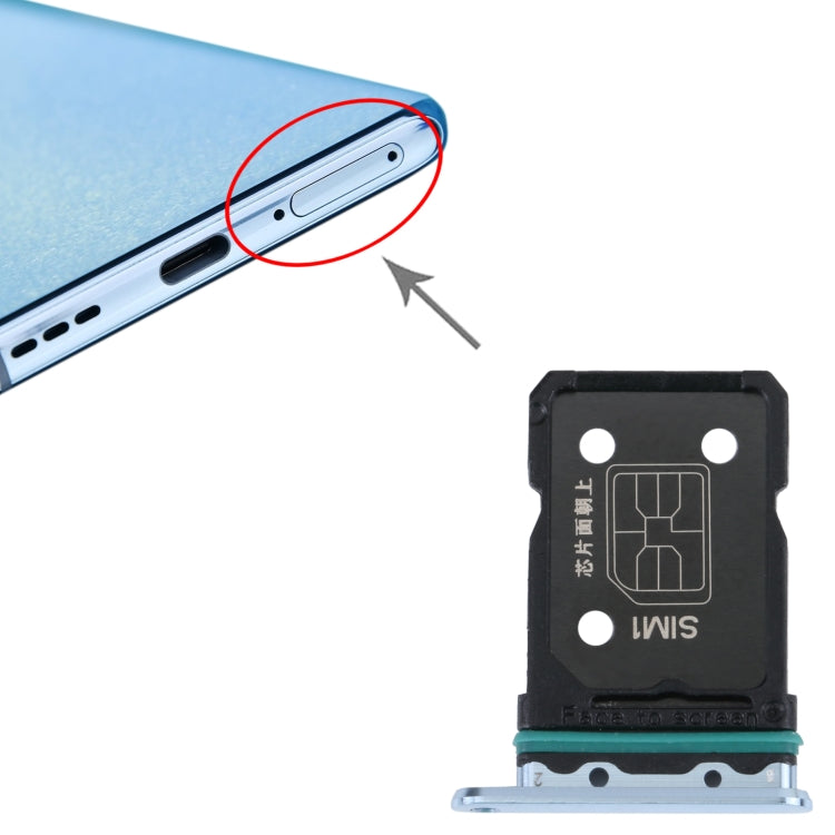 For OPPO Reno6 Pro+ 5G SIM Card Tray + SIM Card Tray (Blue) - Card Socket by buy2fix | Online Shopping UK | buy2fix