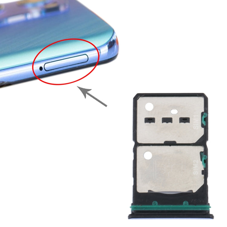 For OPPO Reno7 5G China / Reno7 5G SIM Card Tray + SIM Card Tray + Micro SD Card Tray (Blue) - Card Socket by buy2fix | Online Shopping UK | buy2fix