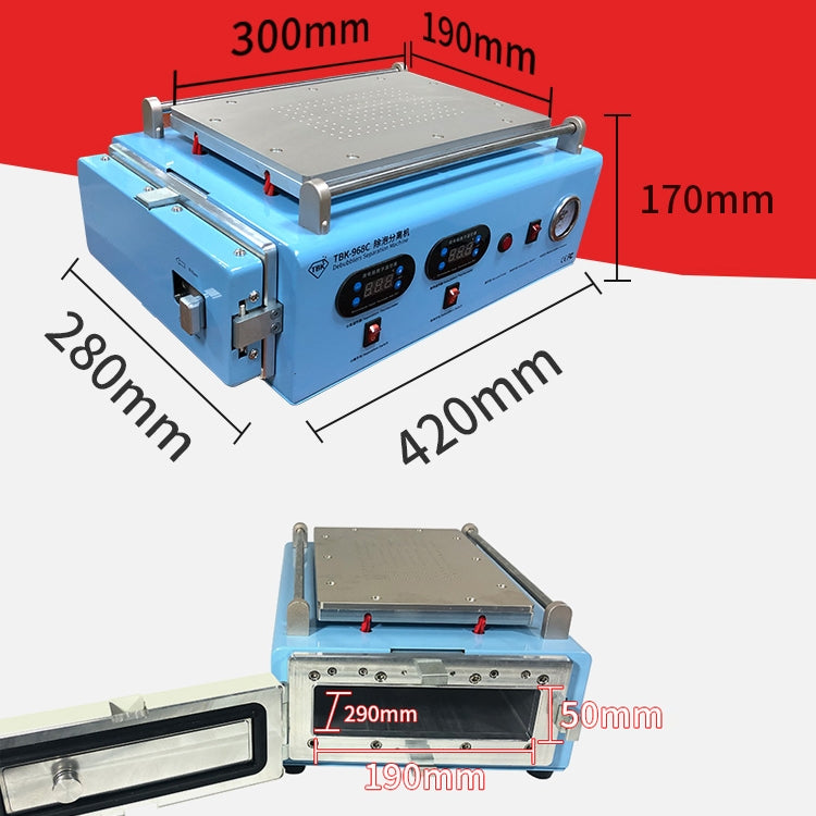 TBK-968C 220V 2 in 1 Vacuum Manual LCD Touch Screen Glass Separator Machine - Separation Equipment by TBK | Online Shopping UK | buy2fix