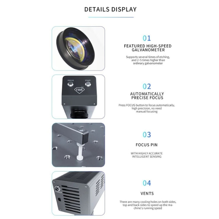 TBK-958M Laser Marking Machine Auto Focus Frame Separator 2 in 1 Engraving Equipment, US Plug - Laser Machines by TBK | Online Shopping UK | buy2fix