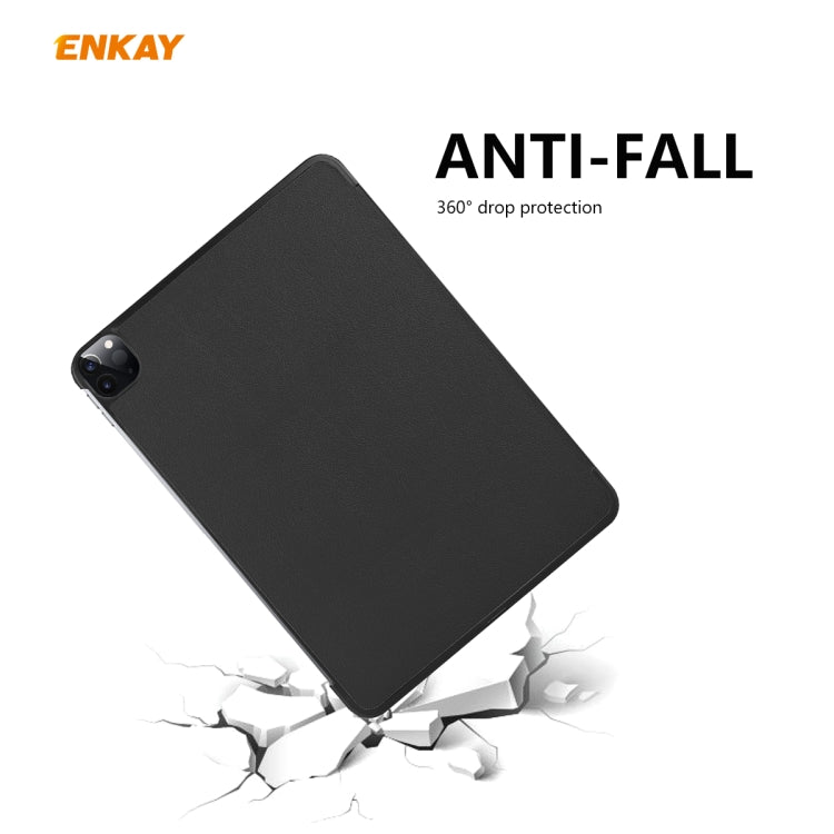 For iPad Pro 11 2022 / 2020 / 2021 ENKAY ENK-8001 Denim Pattern Horizontal Flip Leather Smart Tablet Case with Holder(Black) - iPad Pro 11 (2020) Cases by ENKAY | Online Shopping UK | buy2fix