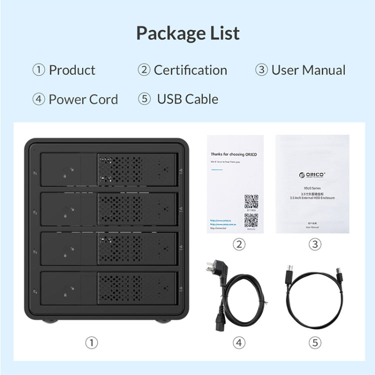 ORICO 9548RU3-BK 3.5-Inch External Hard Drive Enclosure with RAID - Computer & Networking by ORICO | Online Shopping UK | buy2fix