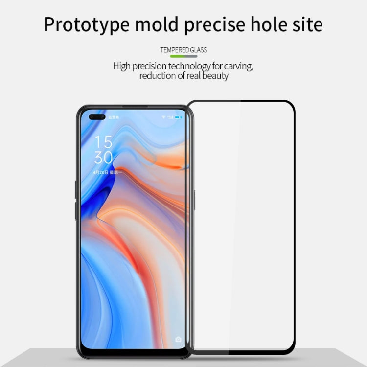 For Oppo Reno4 5G PINWUYO 9H 2.5D Full Screen Tempered Glass Film(Black) - OPPO Tempered Glass by PINWUYO | Online Shopping UK | buy2fix