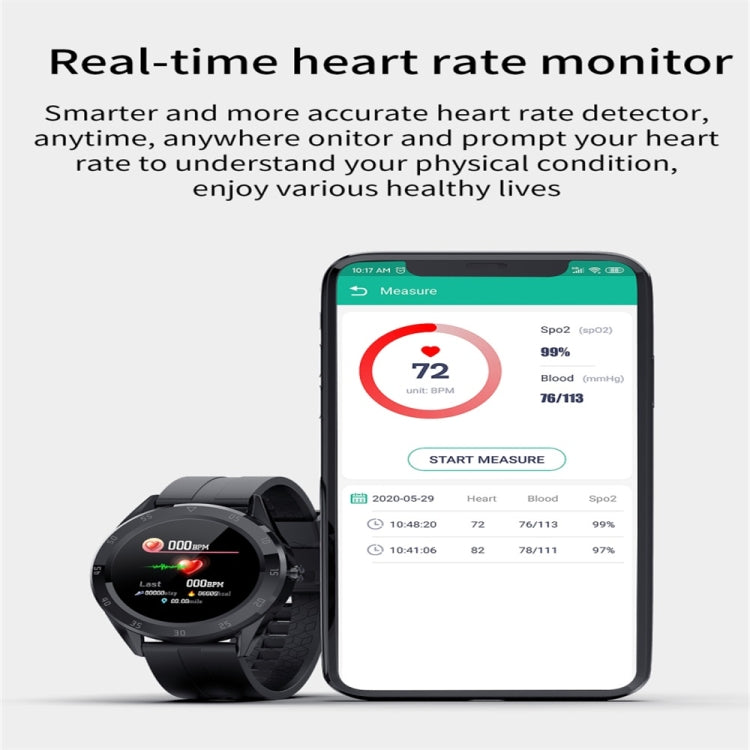 Y10 1.54inch Color Screen Smart Watch IP68 Waterproof,Support Heart Rate Monitoring/Blood Pressure Monitoring/Blood Oxygen Monitoring/Sleep Monitoring(Black) - Smart Wear by buy2fix | Online Shopping UK | buy2fix