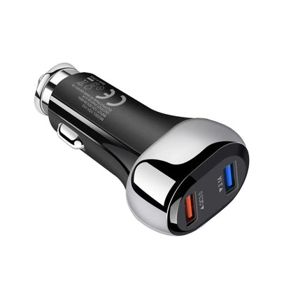 YSY-312 18W Portable QC3.0 Dual USB Mobile Phones and Tablet PCs Universal Car Charger(Black) - Car Charger by buy2fix | Online Shopping UK | buy2fix