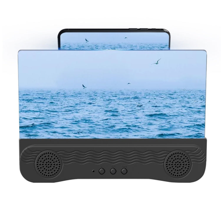 K8 Bluetooth 5.0 Mobile Phone Screen Magnifier 3D Enlarger 12inch Magnifying Bracket Desktop Holder Stand For Phone(black) - Screen Magnifier by buy2fix | Online Shopping UK | buy2fix