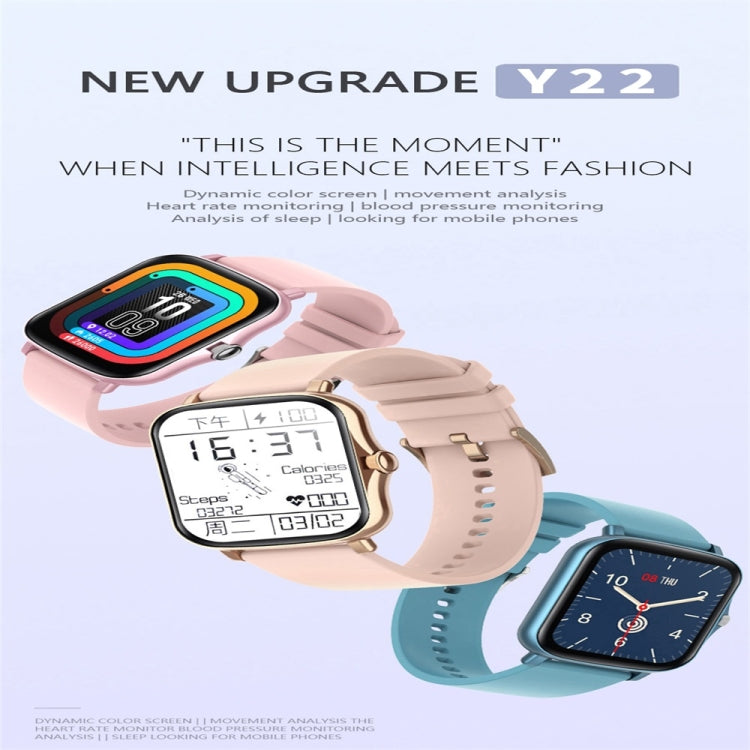 Y22 1.72inch Color Screen Smart Watch IP67 Waterproof,Support Heart Rate Monitoring/Blood Pressure Monitoring/Blood Oxygen Monitoring/Sleep Monitoring(Blue) - Smart Wear by buy2fix | Online Shopping UK | buy2fix