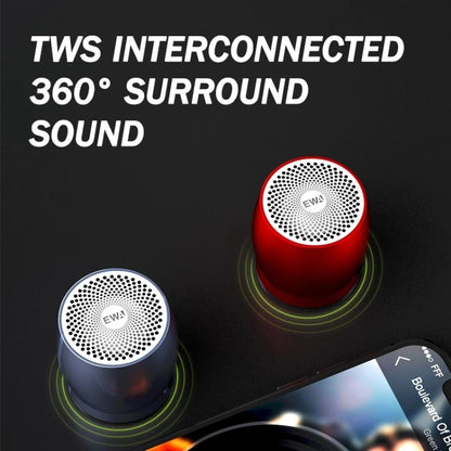 EWA A1 Portable TWS Bluetooth Wireless Speaker IPX5 Waterproof Support TF Card(Red) - Mini Speaker by EWA | Online Shopping UK | buy2fix