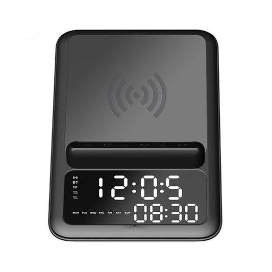 AEC BT512 Multifunctional Bluetooth Speaker 10W Wireless Charger LED Desktop Electronic Alarm Clock - Desktop Speaker by AEC | Online Shopping UK | buy2fix