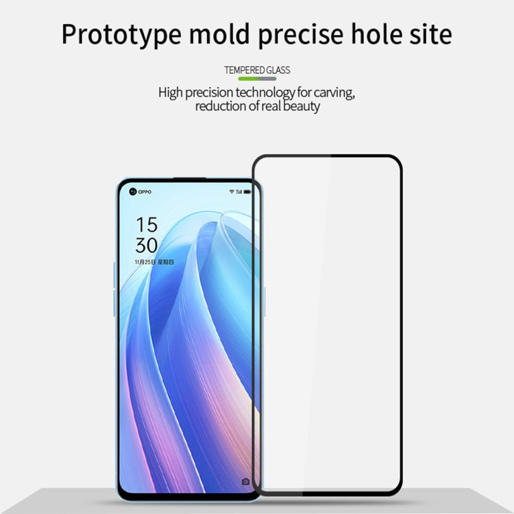 For OPPO Reno7 5G PINWUYO 9H 2.5D Full Screen Tempered Glass Film(Black) - OPPO Tempered Glass by PINWUYO | Online Shopping UK | buy2fix