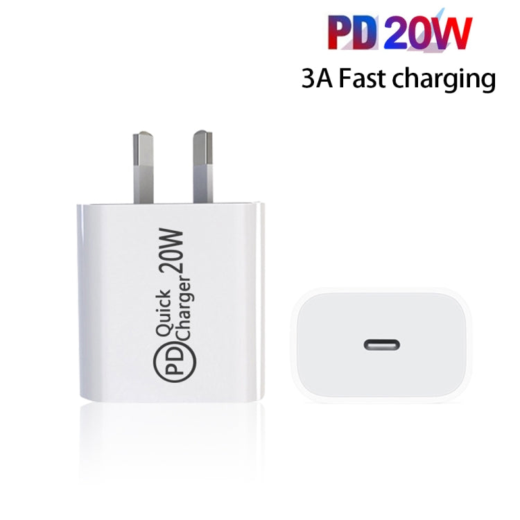 AU-20W PD USB-C / Type-C Travel Charger for Mobile Phone, AU Plug - Apple Accessories by buy2fix | Online Shopping UK | buy2fix