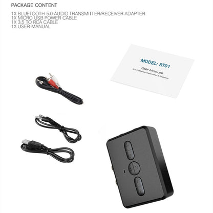 RT01 2-in-1 Bluetooth Receiver & Transmitter Car Hands-free - Apple Accessories by buy2fix | Online Shopping UK | buy2fix