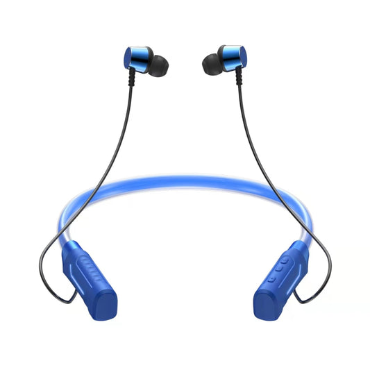 JG4 Flashing LED Neck-mounted Stereo Bluetooth Wireless Earphone(Blue) - Neck-mounted Earphone by buy2fix | Online Shopping UK | buy2fix