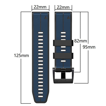 For Garmin EPIX Gen2 22mm Silicone Sports Two-Color Watch Band(Orange+Black) - Watch Bands by buy2fix | Online Shopping UK | buy2fix