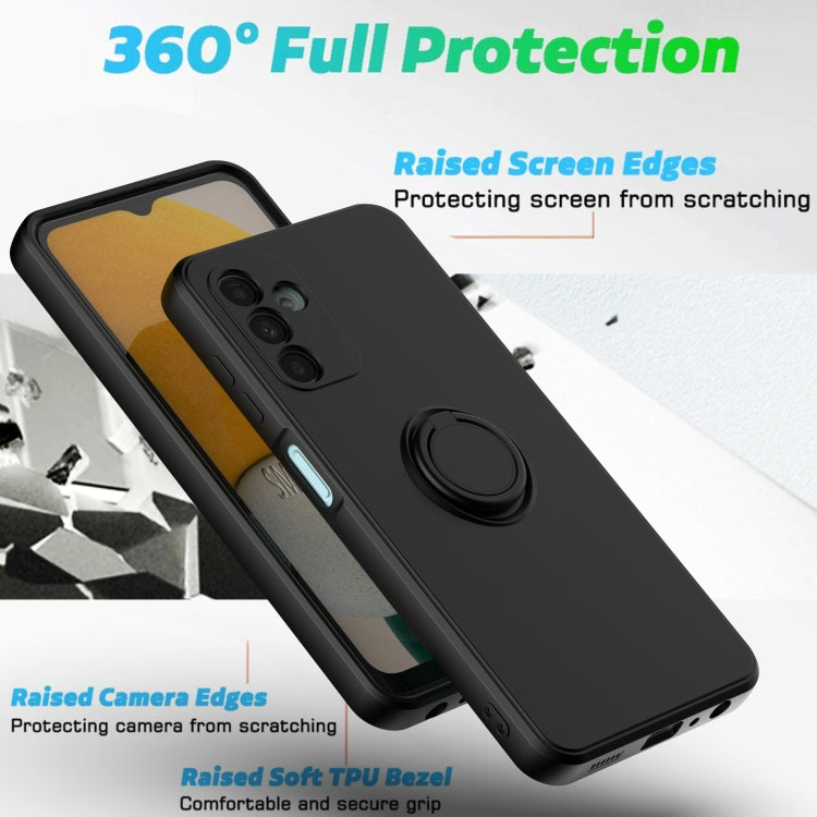 Ring Kickstand Silicone Phone Case For Samsung Galaxy A14 5G(Antique White) - Galaxy Phone Cases by buy2fix | Online Shopping UK | buy2fix