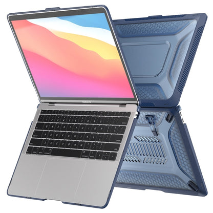 For MacBook Pro 13.3 A2251/A2289/A2338 ENKAY Hat-Prince 3 in 1 Protective Bracket  Case Cover Hard Shell with TPU Keyboard Film / Anti-dust Plugs, Version:EU(Blue) - MacBook Pro Cases by ENKAY | Online Shopping UK | buy2fix