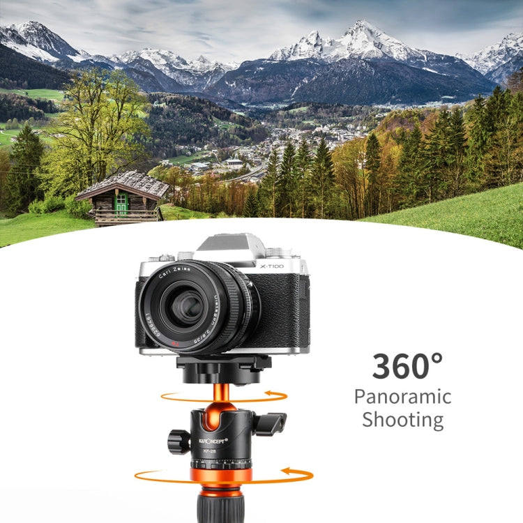 K&F CONCEPT KF31.023V3 360 Degree Rotating Panoramic Metal Tripod Ball Head with 1/4 Inch Quick Release Plate - Camera Accessories by K&F | Online Shopping UK | buy2fix