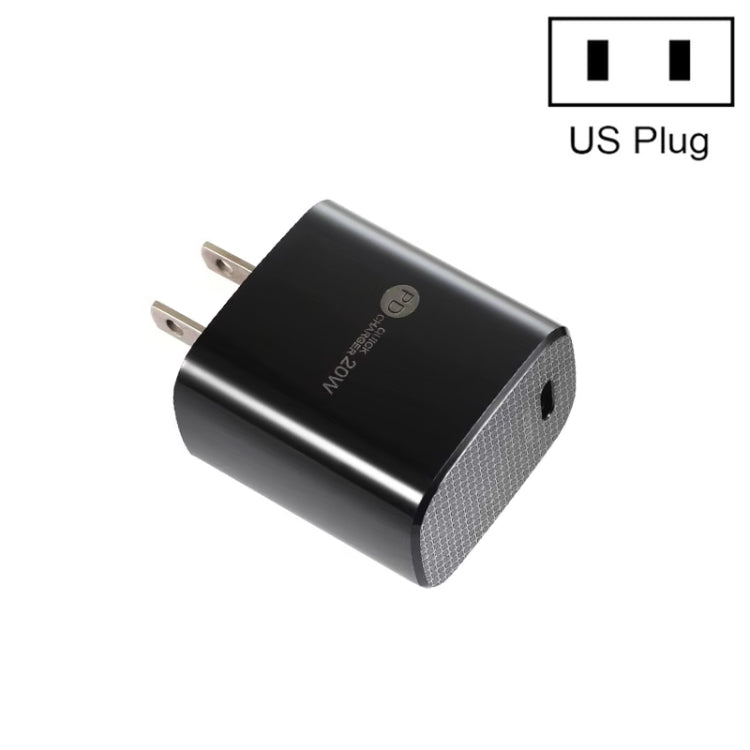 PD11 Mini Single Port PD3.0 USB-C / Type-C 20W Fast Charger for iPhone / iPad Series, US Plug(Black) - USB Charger by buy2fix | Online Shopping UK | buy2fix