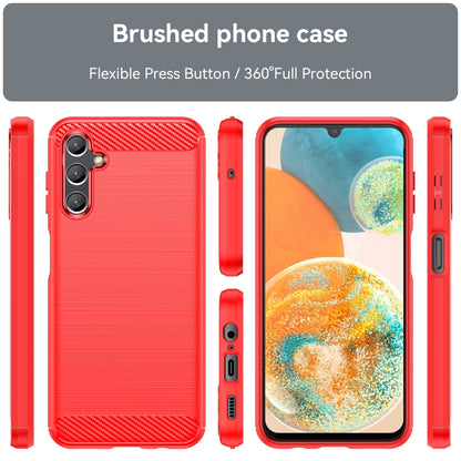 For Samsung Galaxy A14 4G Brushed Texture Carbon Fiber TPU Phone Case(Red) - Galaxy Phone Cases by buy2fix | Online Shopping UK | buy2fix
