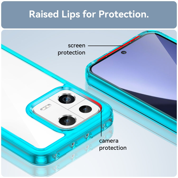 For Xiaomi 13 Colorful Series Acrylic + TPU Phone Case(Transparent Blue) - 13 Cases by buy2fix | Online Shopping UK | buy2fix