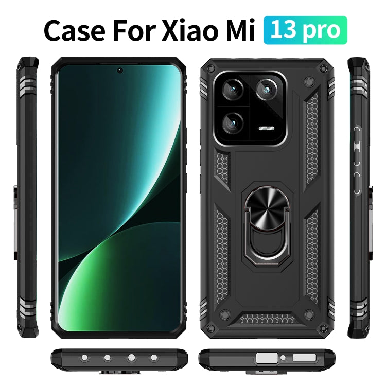 For Xiaomi 13 Pro Shockproof TPU + PC Phone Case with Holder(Black) - 13 Pro Cases by buy2fix | Online Shopping UK | buy2fix