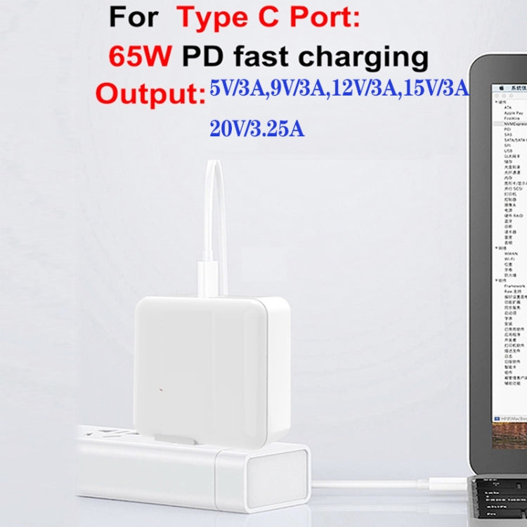 GaN 130W 4-Port USB-C PD65W / PD30W Multi Port Type-C Charger with  1.8m Type-C to MagSafe 1 / L Header Data Cable US / UK Plug - Cable & Adapter by buy2fix | Online Shopping UK | buy2fix