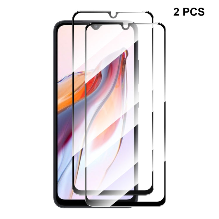 For Xiaomi Redmi 12C / Poco C55 2pcs ENKAY Hat-Prince Full Glue 0.26mm 9H 2.5D Tempered Glass Full Film -  by ENKAY | Online Shopping UK | buy2fix