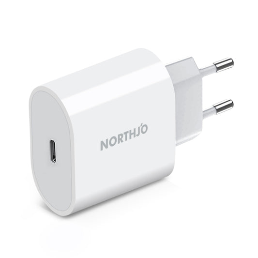 NORTHJO NOPD2000 PD 20W USB-C / Type-C Single Port Fast Wall Charger, Plug Type:EU Plug(White) - USB Charger by NORTHJO | Online Shopping UK | buy2fix