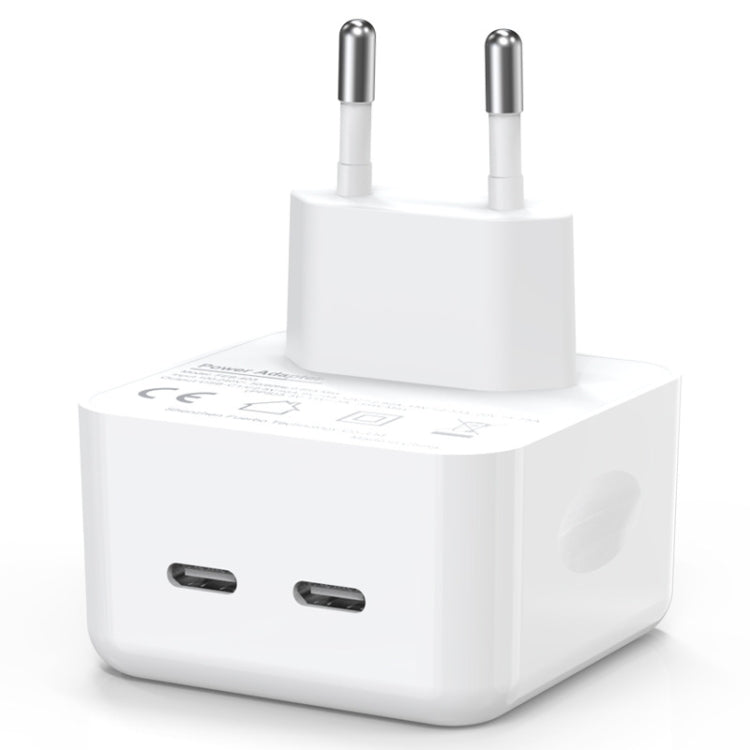NORTHJO NOGAN3502 GaN PD PPS 35W Dual USB-C / Type-CWall Fast Charger, Plug Type:EU Plug(White) - USB Charger by NORTHJO | Online Shopping UK | buy2fix