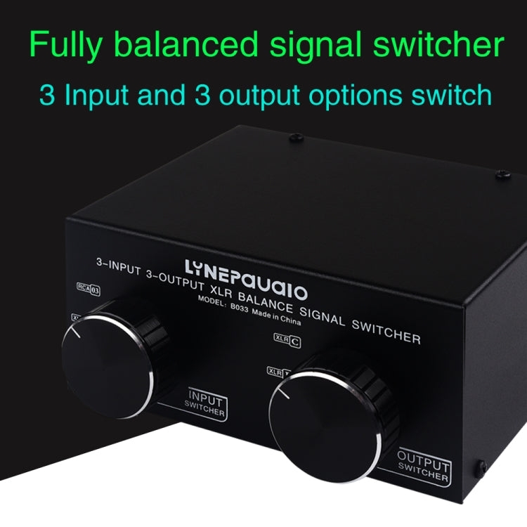 3 Input To 3 Output Fully Balanced XLR Signal Passive Stereo Selector Switch Switcher - Consumer Electronics by buy2fix | Online Shopping UK | buy2fix