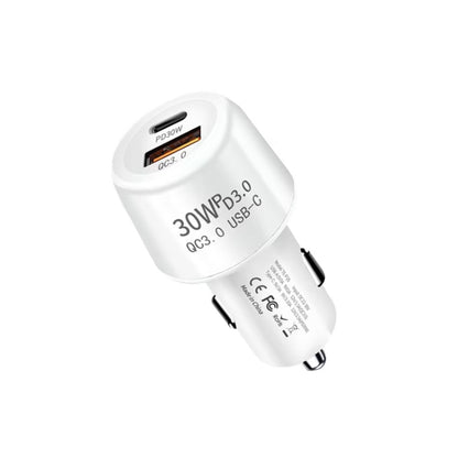 P29 48W PD30W + QC3.0 18W USB Dual Port Car Charger(White) - Car Charger by buy2fix | Online Shopping UK | buy2fix