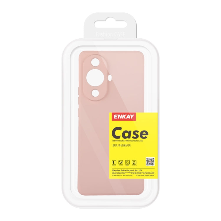 For Huawei Nova 11 ENKAY Liquid Silicone Phone Case with Tempered Glass Film(Pink) - Huawei Cases by ENKAY | Online Shopping UK | buy2fix