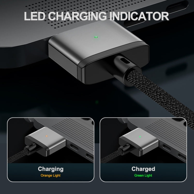 ENKAY 140W USB-C / Type-C to MagSafe 3 Nylon Braided Magnetic Charging Cable with LED Indicator for MacBook 6.6FT(Grey) - Cable & Adapter by ENKAY | Online Shopping UK | buy2fix