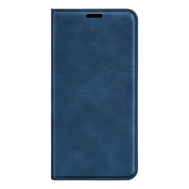 For iPhone 15 Retro-skin  Magnetic Suction Leather Phone Case(Dark Blue) - iPhone 15 Cases by buy2fix | Online Shopping UK | buy2fix