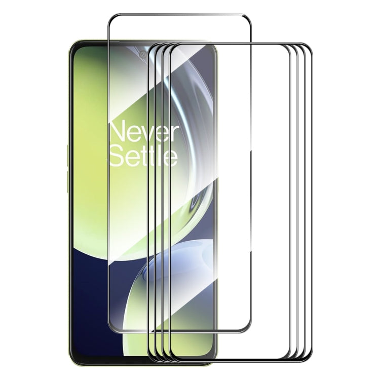 For OnePlus Nord CE 3 Lite 5pcs ENKAY Full Glue High Aluminum-silicon Tempered Glass Film - OnePlus Tempered Glass by ENKAY | Online Shopping UK | buy2fix