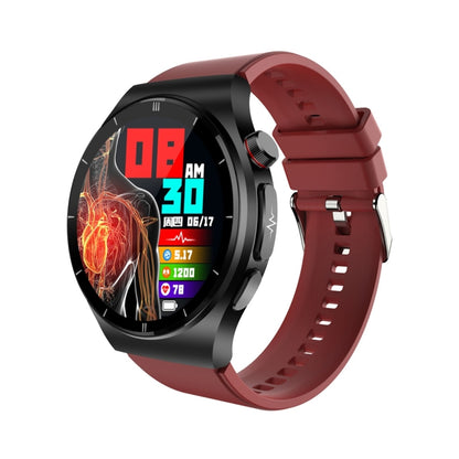 ET340 1.46 inch Color Screen Smart Silicone Strap Watch,Support Blood Oxygen / Blood Glucose / Uric Acid Measurement / Blood Lipid Monitoring(Red) - Smart Watches by buy2fix | Online Shopping UK | buy2fix