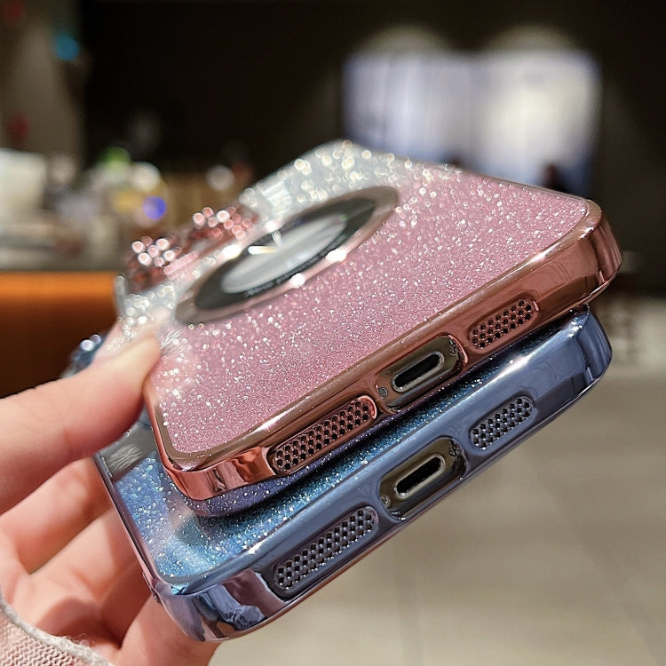 For iPhone 15 Plus MagSafe Gradient Glitter Electroplating TPU Phone Case(Green) - iPhone 15 Plus Cases by buy2fix | Online Shopping UK | buy2fix