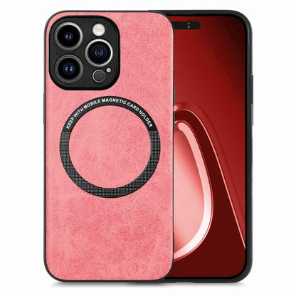 For iPhone 15 Pro Max Solid Color Leather Skin Back Phone Case(Pink) - iPhone 15 Pro Max Cases by buy2fix | Online Shopping UK | buy2fix