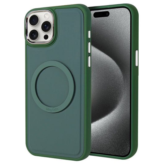 For iPhone 15 Pro Max Imitation Liquid Skin Feel Plating Magsafe Phone Case(Green) - iPhone 15 Pro Max Cases by buy2fix | Online Shopping UK | buy2fix